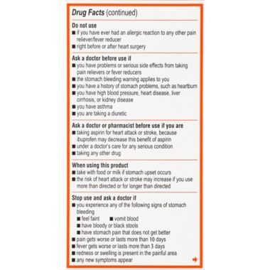 Motrin&reg; IB 100-Count 200 mg Ibuprofen Tablets. View a larger version of this product image.