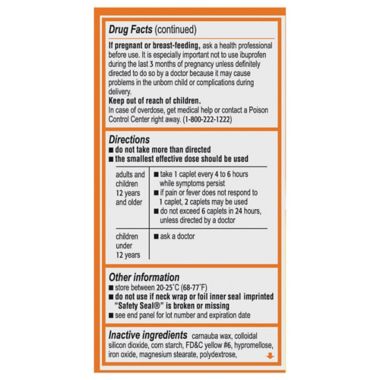 Motrin&reg; IB 100-Count 200 mg Ibuprofen Tablets. View a larger version of this product image.