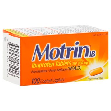 Motrin&reg; IB 100-Count 200 mg Ibuprofen Tablets. View a larger version of this product image.