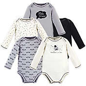 Touched by Nature Size 6-9M 5-Pack Mr. Moon Long Sleeve Organic Cotton Bodysuits