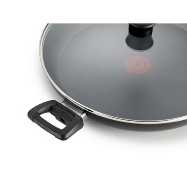 T-fal&reg; Pure Cook Nonstick 13-Inch Aluminum Covered Fry Pan with Helper Handle in Black. View a larger version of this product image.