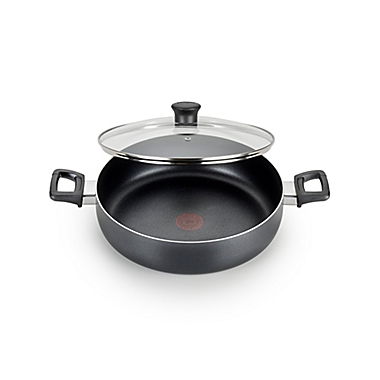 T-fal&reg; Pure Cook Nonstick 5 qt. Aluminum Covered Saute Pan in Black. View a larger version of this product image.