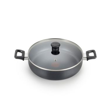 T-fal&reg; Pure Cook Nonstick 5 qt. Aluminum Covered Saute Pan in Black. View a larger version of this product image.