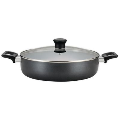 T-fal&reg; Pure Cook Nonstick 5 qt. Aluminum Covered Saute Pan in Black