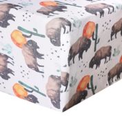 Copper Pearl Fitted Crib Sheet in Bison