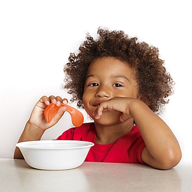 Kizingo&reg; 2-Pack Toddler Spoons in Blue/Orange. View a larger version of this product image.