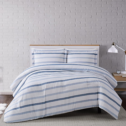 Alternate image 1 for Truly Soft® Waffle Stripe 2-Piece Twin XL Duvet Cover Set