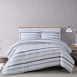 Truly Soft® Waffle Stripe 3-Piece Comforter Set in White/Blue