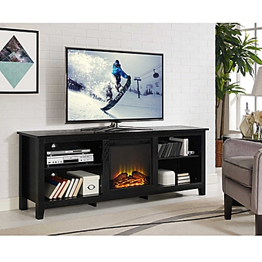 Forest Gate&trade; Hunter 70-Inch Electric Fireplace TV Stand in Black. View a larger version of this product image.