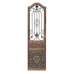 Door Style Scrollwork 19-Inch x 72-Inch Wall Panel in Distressed Brown