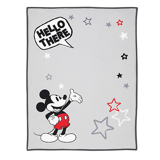 Alternate image 1 for Disney® Mickey Mouse Photo Op Baby Blanket in Grey
