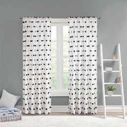 Intelligent Design Sophie 63-Inch Pom Pom Embellished Window Curtain Panel in Black (Single)