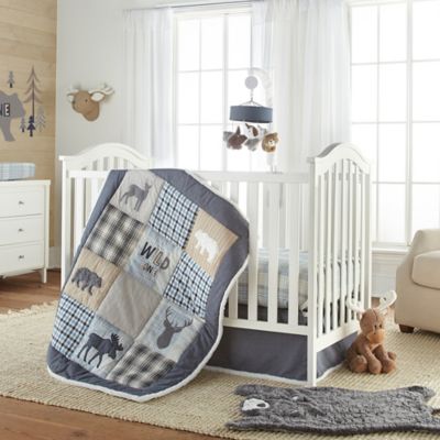 Levtex Baby&reg; Logan 4-Piece Crib Bedding Set in Navy/Taupe