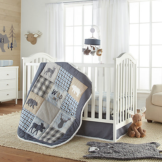Alternate image 1 for Levtex Baby® Logan 4-Piece Crib Bedding Set in Navy/Taupe
