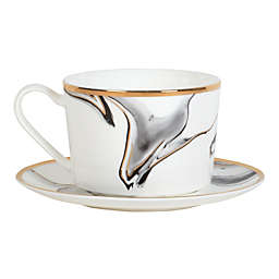 Olivia & Oliver™ Harper Marble Gold Cup and Saucer in Grey