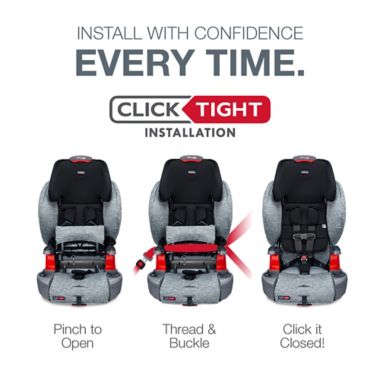 Britax&reg; Grow With You ClickTight Clean Comfort Harness-2-Booster Car Seat in Light Grey. View a larger version of this product image.