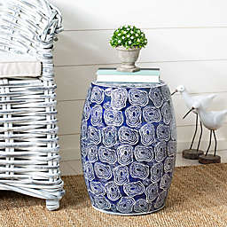 Safavieh Lorey Ceramic Garden Stool in Blue/White