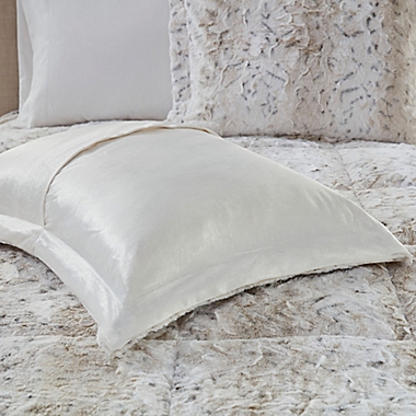 Madison Park&reg; Zuri Faux Fur 4-Piece King Comforter Set in Snow Leopard. View a larger version of this product image.
