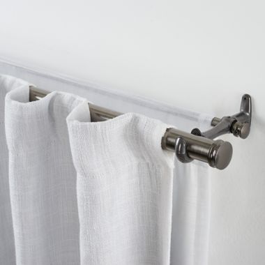 Cambria&reg; Premier Complete 28-Inch x 48-Inch Double Drapery Rod in Graphite. View a larger version of this product image.