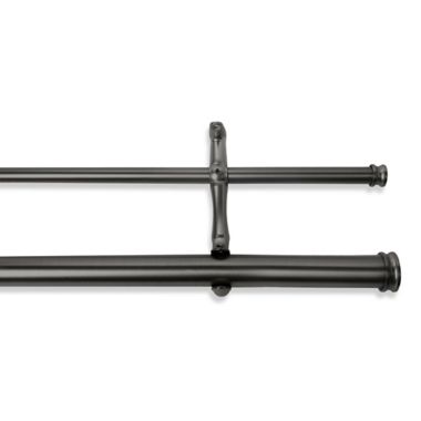 Cambria&reg; Premier Complete 28-Inch x 48-Inch Double Drapery Rod in Graphite. View a larger version of this product image.