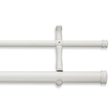 Cambria&reg; Premier Complete 28-Inch x 48-Inch Double Drapery Rod in Satin White. View a larger version of this product image.
