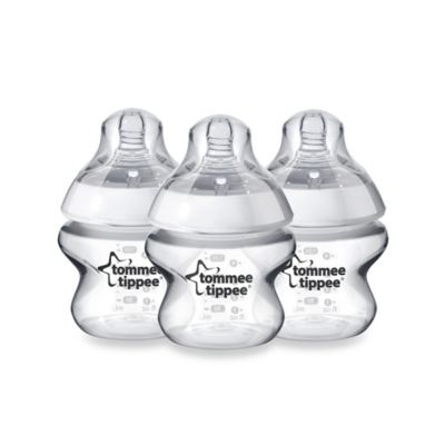 Tommee Tippee&reg; Closer to Nature 3-Pack Clear Baby Bottles