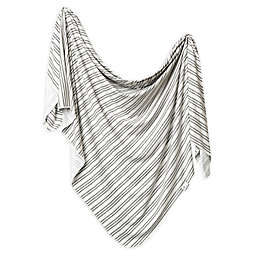 Copper Pearl™ Midtown Knit Swaddle Blanket in White/Grey