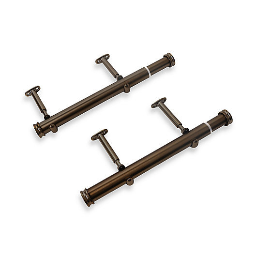Alternate image 1 for Cambria® Premier 12-Inch–20-Inch Side Mount Drapery Rods in Oil Rubbed Bronze (Set of 2)