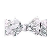 Copper Pearl One Size Alta Knit Bow Headband in White/Grey