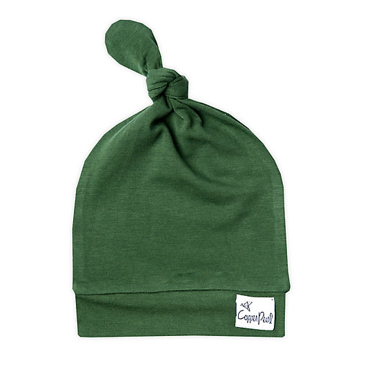 Alternate image 1 for Copper Pearl™ Size 0-4M Alder Top Knot Hat in Green