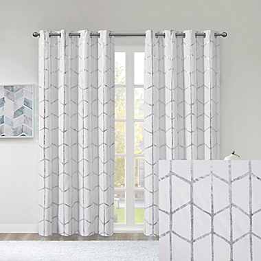 Intelligent Design Raina 63-Inch Grommet 100% Blackout Window Curtain Panel in White (Single). View a larger version of this product image.