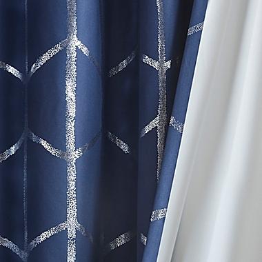 Intelligent Design Raina 84-Inch Grommet 100% Blackout Window Curtain Panel in Navy (Single). View a larger version of this product image.
