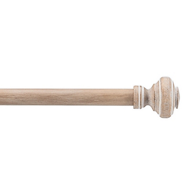 Bee &amp; Willow&trade; Doorknob 28 to 48-Inch Window Curtain Rod in Weathered Oak. View a larger version of this product image.