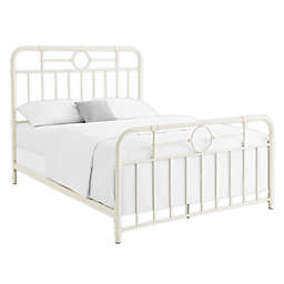 Forest Gate Queen Metal Pipe Bed in Antique White