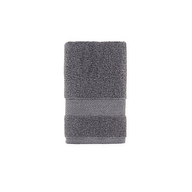 O&O by Olivia & Oliver&trade; Turkish Fibro Hand Towel in Grey. View a larger version of this product image.