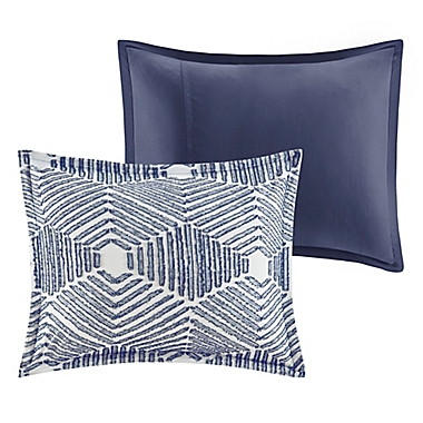 INK+IVY Ellipse 3-Piece Reversible King/California King Duvet Cover Set in Navy. View a larger version of this product image.