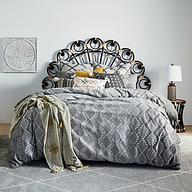 Global Caravan Zanzibar 3-Piece Full/Queen Duvet Cover Set in Grey. View a larger version of this product image.
