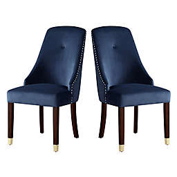 Inspired Home Lloyd Velvet Upholstered Dining Chairs (Set of 2)