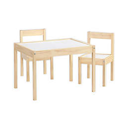 Baby Relax® Percy 3-Piece Kids Table and Chair Set in Natural/White