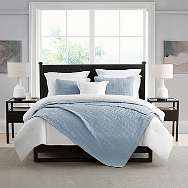 Swift Home Enzyme Washed Ultra Soft Crinkle 3-Piece Full/Queen Coverlet Set in Light Blue. View a larger version of this product image.