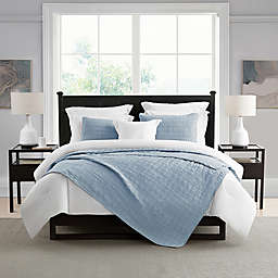 Swift Home Enzyme Washed Ultra Soft Crinkle 3-Piece Full/Queen Coverlet Set in Light Blue