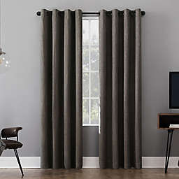 Sun Zero® Gavlin Crosshatch 95-Inch Grommet 100% Blackout Curtain Panel in Grey