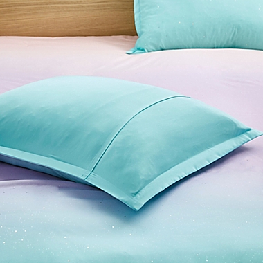 Mi Zone Glimmer 4-Piece Reversible Full/Queen Comforter Cover Set in Aqua. View a larger version of this product image.