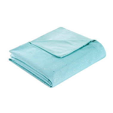 Mi Zone Glimmer 3-Piece Reversible Twin/Twin XL Duvet Cover Set in Aqua. View a larger version of this product image.