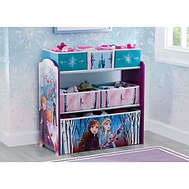 Frozen 2 Toy Box 6 Bin Organizer Storage Kids Furniture Elsa Anna Reuse Stickers 