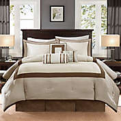 Madison Park Genevieve 7-Piece King Comforter Set in Taupe/Brown