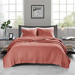Madison Park Keaton 3-Piece King/California King Coverlet Set in Coral