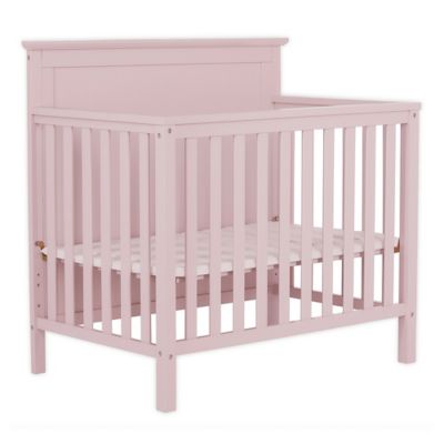 Dream On Me Ava 4-in-1 Convertible Mini Crib in Blush