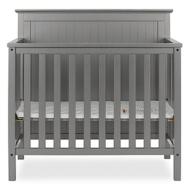 Dream On Me Ava 4-in-1 Convertible Mini Crib in Steel Grey. View a larger version of this product image.
