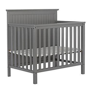 Dream On Me Ava 4-in-1 Convertible Mini Crib in Steel Grey. View a larger version of this product image.